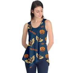 Bat, Pumpkin And Spider Pattern Sleeveless Tunic by Valentinaart