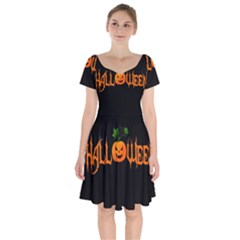 Halloween Short Sleeve Bardot Dress by Valentinaart