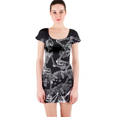 Skeletons - Halloween Short Sleeve Bodycon Dress by Valentinaart