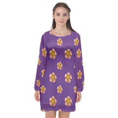 Ditsy Floral Pattern Design Long Sleeve Chiffon Shift Dress  by dflcprints