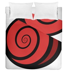 Double Spiral Thick Lines Black Red Duvet Cover Double Side (queen Size) by Mariart