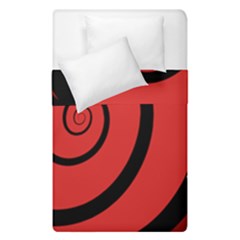 Double Spiral Thick Lines Black Red Duvet Cover Double Side (single Size) by Mariart