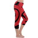 Double Spiral Thick Lines Black Red Capri Yoga Leggings View3