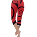 Double Spiral Thick Lines Black Red Capri Yoga Leggings View4