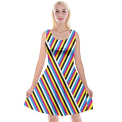 Lines Chevron Yellow Pink Blue Black White Cute Reversible Velvet Sleeveless Dress by Mariart