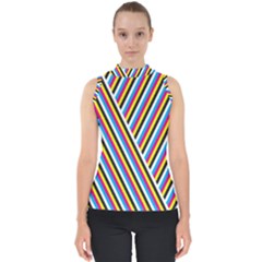 Lines Chevron Yellow Pink Blue Black White Cute Shell Top by Mariart