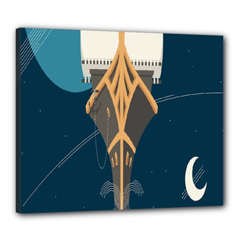 Planetary Resources Exploration Asteroid Mining Social Ship Canvas 24  X 20  by Mariart