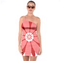 Sunflower Flower Floral Red One Soulder Bodycon Dress View1