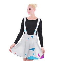 Triangle Chevron Colorfull Suspender Skater Skirt by Mariart