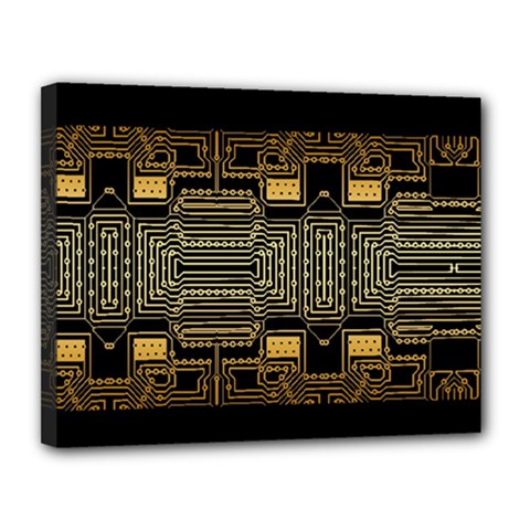 Board Digitization Circuits Canvas 14  X 11  by Nexatart