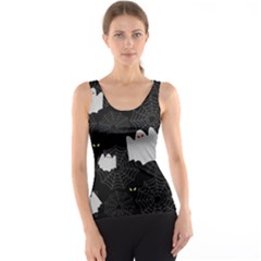 Spider Web And Ghosts Pattern Tank Top by Valentinaart