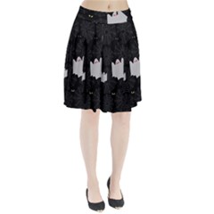 Spider Web And Ghosts Pattern Pleated Skirt by Valentinaart