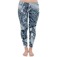 Abstract Floral Pattern Grey Classic Winter Leggings by Mariart