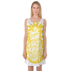 Cute Pineapple Yellow Fruite Sleeveless Satin Nightdress by Mariart