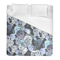 Ghosts Blue Sinister Helloween Face Mask Duvet Cover (full/ Double Size) by Mariart