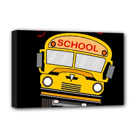 Back To School - School Bus Deluxe Canvas 18  X 12   by Valentinaart