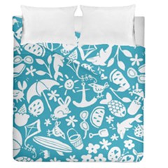 Summer Icons Toss Pattern Duvet Cover Double Side (queen Size) by Mariart