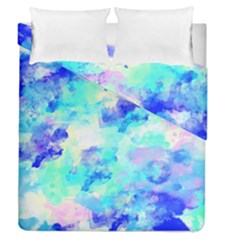 Transparent Colorful Rainbow Blue Paint Sky Duvet Cover Double Side (queen Size) by Mariart