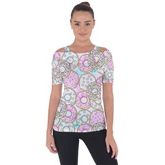 Donuts Pattern Short Sleeve Top by ValentinaDesign