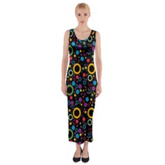 70s Pattern Fitted Maxi Dress by ValentinaDesign