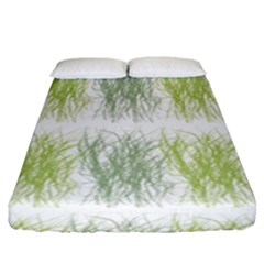 Weeds Grass Green Yellow Leaf Fitted Sheet (king Size) by Mariart