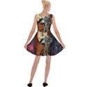 Funny Mummy With Skulls, Crow And Pumpkin Velvet Skater Dress View2