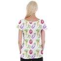 Vegetable Pattern Carrot Cap Sleeve Tops View2