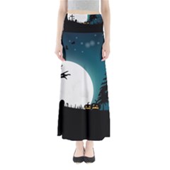 Halloween Landscape Full Length Maxi Skirt by Valentinaart