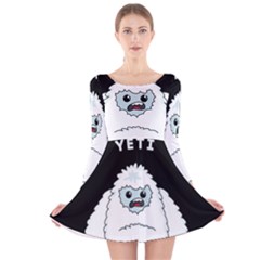 Yeti Long Sleeve Velvet Skater Dress by Valentinaart