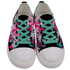 Pink & Sky Blue Splash Florals Women s Low Top Canvas Sneakers by PattyVilleDesigns