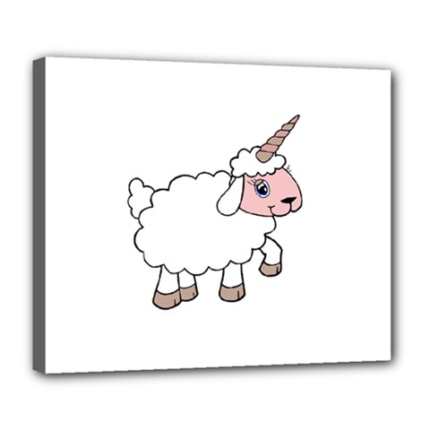 Unicorn Sheep Deluxe Canvas 24  X 20   by Valentinaart