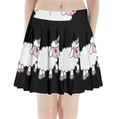 Unicorn Sheep Pleated Mini Skirt by Valentinaart