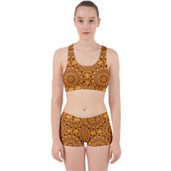 Golden Mandalas Pattern Work It Out Sports Bra Set by linceazul