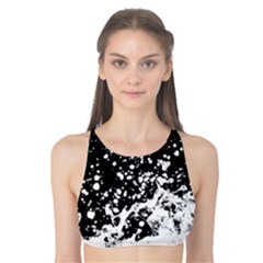 Black And White Splash Texture Tank Bikini Top by dflcprints