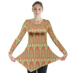 Arcs Pattern Long Sleeve Tunic  by linceazul