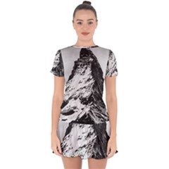 Matterhorn Switzerland Mountain Drop Hem Mini Chiffon Dress by Nexatart