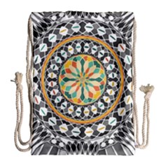 High Contrast Mandala Drawstring Bag (large) by linceazul