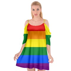 Pride Flag Cutout Spaghetti Strap Chiffon Dress by Valentinaart