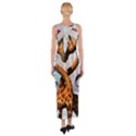 Christmas, Giraffe In Love With Christmas Hat Fitted Maxi Dress View2