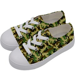 Camo Woodland Kids  Low Top Canvas Sneakers by sifis