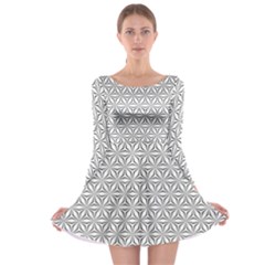 Seamless Pattern Monochrome Repeat Long Sleeve Skater Dress by Nexatart