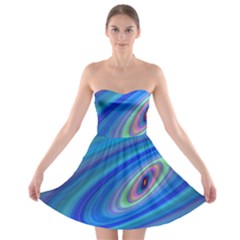 Oval Ellipse Fractal Galaxy Strapless Bra Top Dress by Nexatart