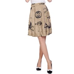 Vintage Halloween Pattern A-line Skirt by Valentinaart