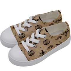 Vintage Halloween Pattern Kids  Low Top Canvas Sneakers by Valentinaart