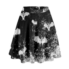 Vintage Halloween Bat Pattern High Waist Skirt by Valentinaart