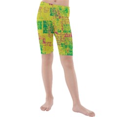 Abstract Art Kids  Mid Length Swim Shorts by ValentinaDesign