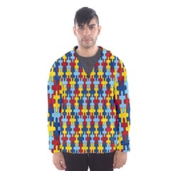 Fuzzle Red Blue Yellow Colorful Hooded Wind Breaker (men) by Mariart