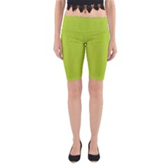 Line Green Yoga Cropped Leggings by Mariart