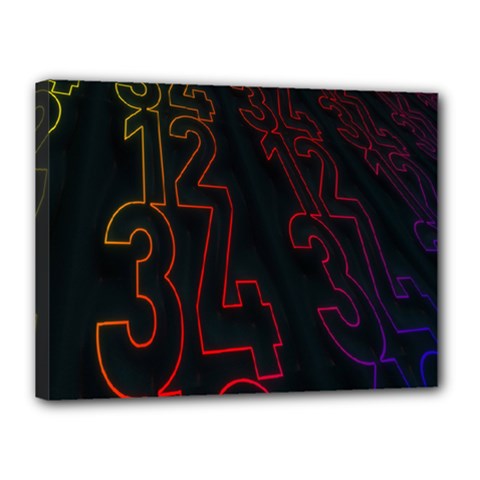 Neon Number Canvas 16  X 12  by Mariart