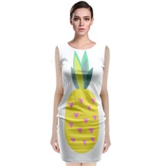 Pineapple Fruite Yellow Triangle Pink Classic Sleeveless Midi Dress by Mariart